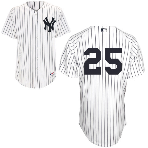 Mark Teixeira #25 MLB Jersey-New York Yankees Men's Authentic Home White Baseball Jersey